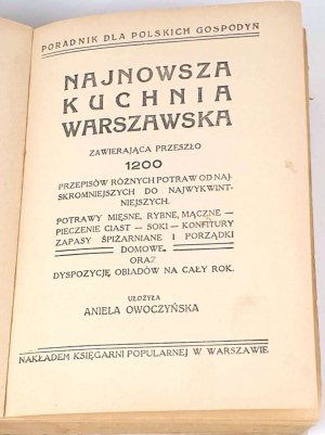 OWOCZYŃSKA- NAJNOWSZA KUCHNIA WARSZAWSKA. 1200 przepisów OPRAWA