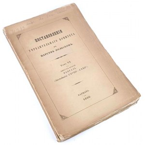 RÈGLEMENT DU COMITÉ FONDATEUR DU ROYAUME DE POLOGNE. T. VI. Varsovie 1866