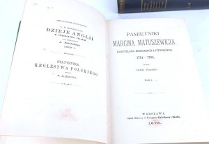 MATUSZEWICZ- MEMORIES OF MARCIN MATUSZEWICZ KASZTELAN BRZESKI-LITEWSKI 1714-1765. vol. 1-4 (complete in 2 volumes).