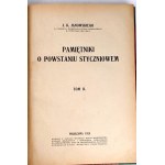 JANOWSKI- PAMIĘTNIKI O POWSTANIU STYCZNIOWEM vol. 1-3 [complet en 3 volumes] 1923-1931
