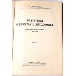 JANOWSKI- PAMIĘTNIKI O POWSTANIU STYCZNIOWEM vol. 1-3 [complet en 3 volumes] 1923-1931