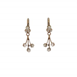 Diamond earrings, early 20th century.
