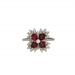 Diamond ring with rubies, contemporary