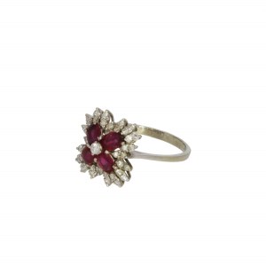 Diamond ring with rubies, contemporary