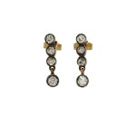 Diamond earrings, early 20th century.