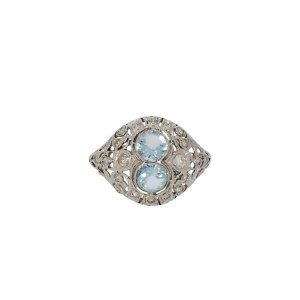 Ring with aquamarines, 1920s, art déco