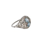 Ring with aquamarines, 1920s, art déco