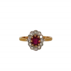 Ring with ruby, France, 2nd half of 20th century.