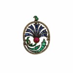 Pendant with stylized flower, London, Richard Ogden, 2nd half of 20th century.