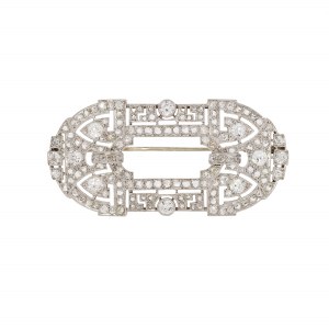 Diamond brooch, France, 1920s-30s, art déco