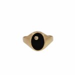 Gold signet ring with onyx, France, 20th century.