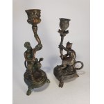 Two candlesticks with satyrs, Veneto, 18th century