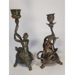 Two candlesticks with satyrs, Veneto, 18th century