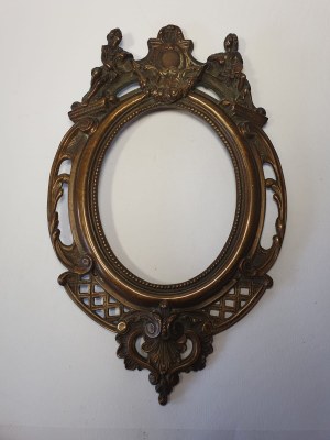 Oval frame with allegories of painting and sculpture, Naples, 18th-19th century