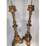 Pair of large candlesticks, 18th century