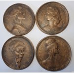 Plaques with portraits of 1960s divas and plaque with Venus 'Imperium mundi', 20th century