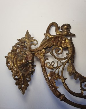 Pair of wall sconces with swans, 19th century