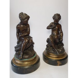 Pair of children (after Falconet's model), France, 19th century