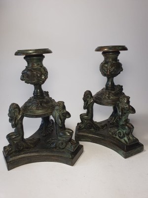 Niccolò Roccatagliata, Pair of candlesticks with satyrs, Padua, 17th century