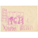 Andrzej Bereziański: Kompozycja bez tytułu - abstrakcja, rysunek kredką 1967 21x30 cm