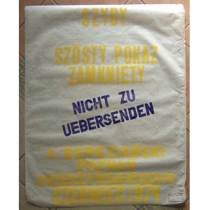 Andrzej Bereziański: Occhiali della Sesta Mostra Chiusa, Poznań 1974, serigrafia 100x80 cm