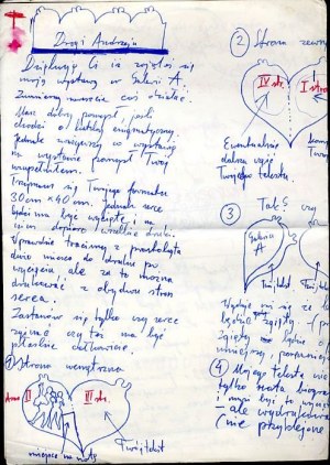 List Jana Dobkowskiego 1970 6 rysunków i kolaż dot. wystawy Gniezno Galeria A