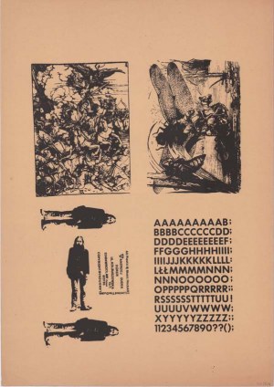 Andrzej Dudek-Dürer: Kompozycja bez tytułu z 4 serigrafiami 1980 50x36 cm