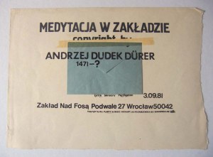 Andrzej Dudek-Dürer: Medytacja w Zakładzie... 1981, kolaż 31x43 cm
