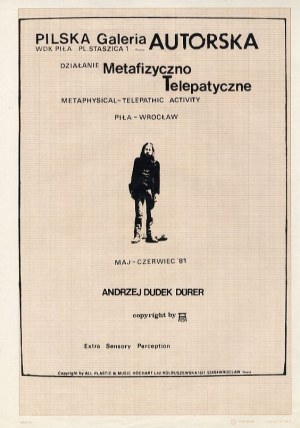 Andrzej Dudek-Dürer: Pilska Galeria Autorska WDK Piła 1981..., plakat serigrafia 42x30 cm
