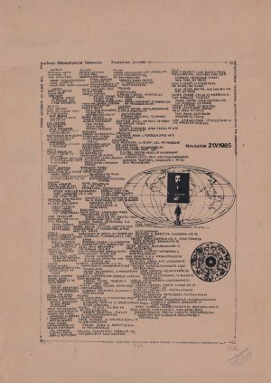 Andrzej Dudek-Dürer: The THIRD Metaphysical Telepathic EXHIBITION 21.V.1985 serigrafia 87x62 cm