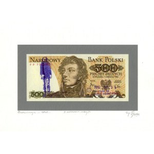Andrew Dudek-Dürer: Denomination... 500 zloty... mixed technique 1994 21x30 cm