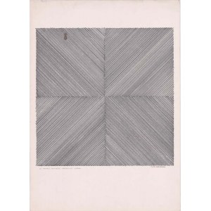 Wanda Gołkowska: Kompozycja geometryczna bez tytułu, rysunek tuszem 1985 70x50 cm
