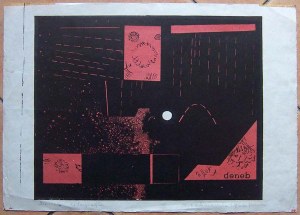 Tadeusz Kalinowski: Deneb 1966, litografia dwubarwna 31x42 cm