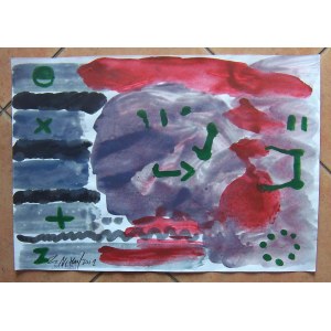 Zdzisław Nitka: Kompozycja bez tytułu 2001, tempera 35x50 cm