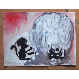Zdzisław Nitka: Kompozycja bez tytułu 2001, tempera 30x40 cm