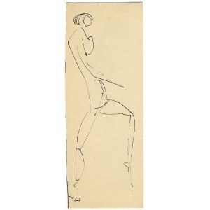 Norbert Skupniewicz: Kompozycja bez tytułu, rysunek tuszem 1966 30x12 cm