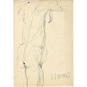 Norbert Skupniewicz: Kompozycja bez tytułu 01 01 1967, rysunek tuszem 42x30 cm