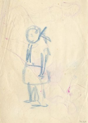 Norbert Skupniewicz: Adam spí 1969, lavírovaná kresba tuší 21x29 cm