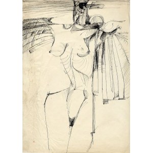 Norbert Skupniewicz: Kompozycja bez tytułu 1970, rysunek tuszem 42x30 cm