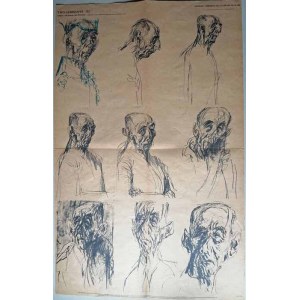 Cronaca di Topolski 1961: Il generale von Senger... Klemperer Otto, litografia 92x59 cm