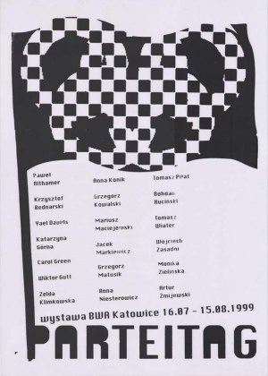 PARTEITAG. Exhibition BWA Katowice 1999, exhibition poster 85x61 cm.