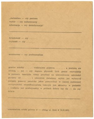 Gerhard Jürgen Blum Kwiatkowski: Painting - or attitude 1971 art print. EL Gallery Elbląg
