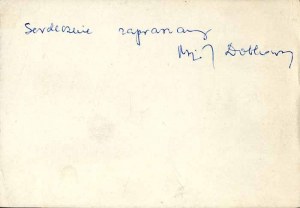 Jan Dobkowski. Paintings and drawings, Invitation to the exhibition Warsaw 24.02.1972, autograph by the artist