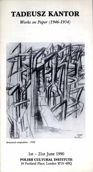 Tadeusz Kantor. Práce na papíře (1946-1954), Londýn 1990 katalog výstavy