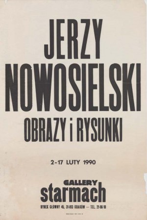 Jerzy Nowosielski Obrazy i rysunki 1990 Gallery Starmach, Kraków afisz 99x66 cm