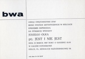 Je i není. Jerzy Olek. GF BWA ZPAF, Galerie fotografie, Kielce 1987