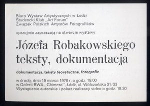 Pozvánka na výstavu Józefa Robakowského 