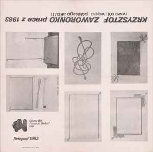 Krzysztof Zaworonko prace z 1983, Nowa Sól 1983 Galeria O.N., plakat wystawy 50x50 cm