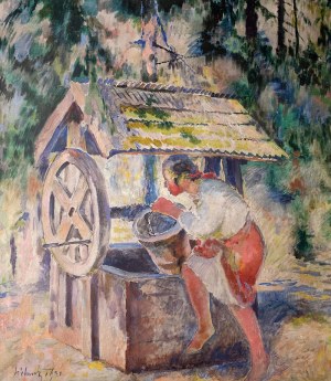 Kazimierz Sichulski (1879 Lwów – 1942 tamże) Przy studni, 1931 r.