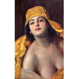 Józef Męcina-Krzesz (Kraków 1860 - Poznań 1934) Portrait of a Woman